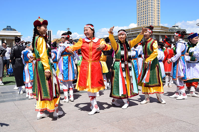 Mongolian costume parade